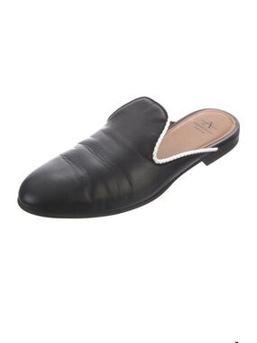 Aquatalia Black Braided Slip-On Leather Mule